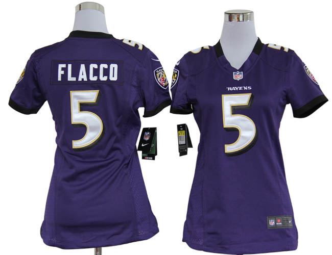 NFL Women's North Baltimore Ravens 5 Joe Flacco Purple Nike jerseys